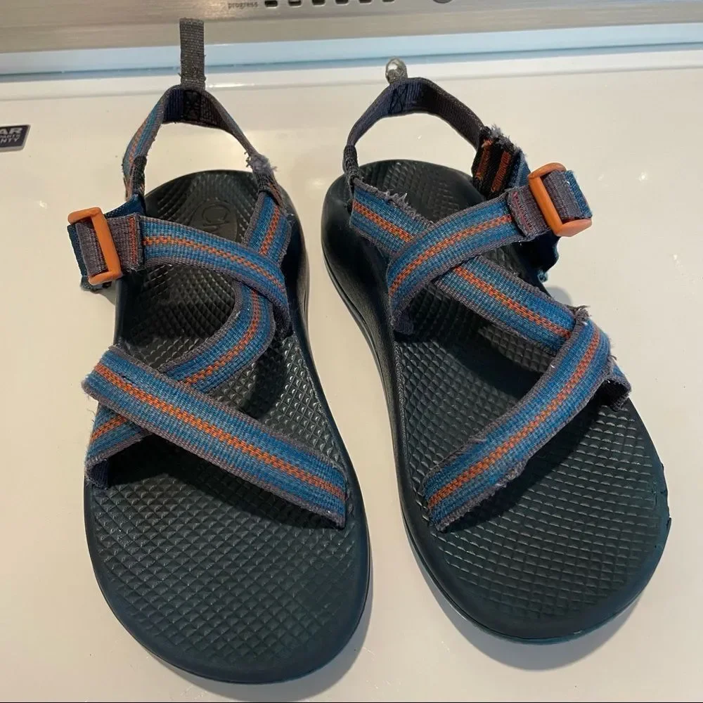 Chaco Kids Z/1 Ecotread Sandals in Split Blue & Orange